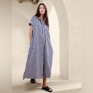 NWOT CRUZ POPLIN MAXI DRESS - BANANA REPUBLIC